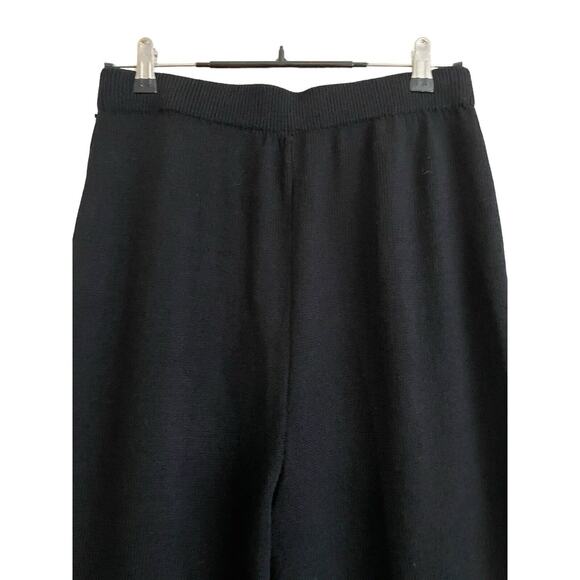 St. John Evening Santana Knit Pleated Pants Size 10 Black Pullon Wool Blend - Picture 4 of 7